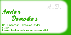 andor domokos business card